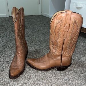 Old West Tan Leather Boots